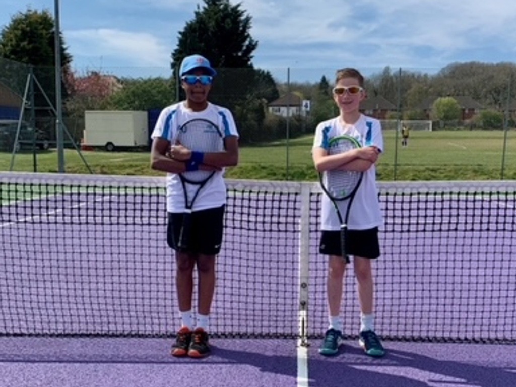 Sam and Mikeli, Derby Grammar School, Derbyshire U12 County Tennis team