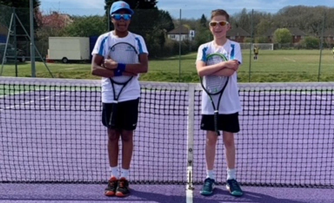 Sam and Mikeli, Derby Grammar School, Derbyshire U12 County Tennis team