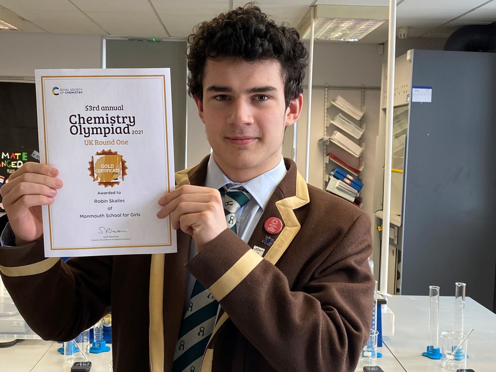 Robin Skailes with his gold award certificate.