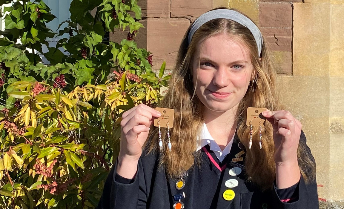 Monmouth pupil makes earrings out of recycled paper to raise money for charity