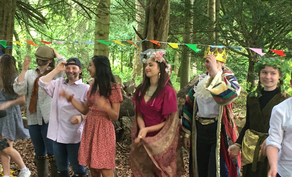 Kilgraston's lower senior years performing A Midsummer Night's Dream in the school's woodland campus