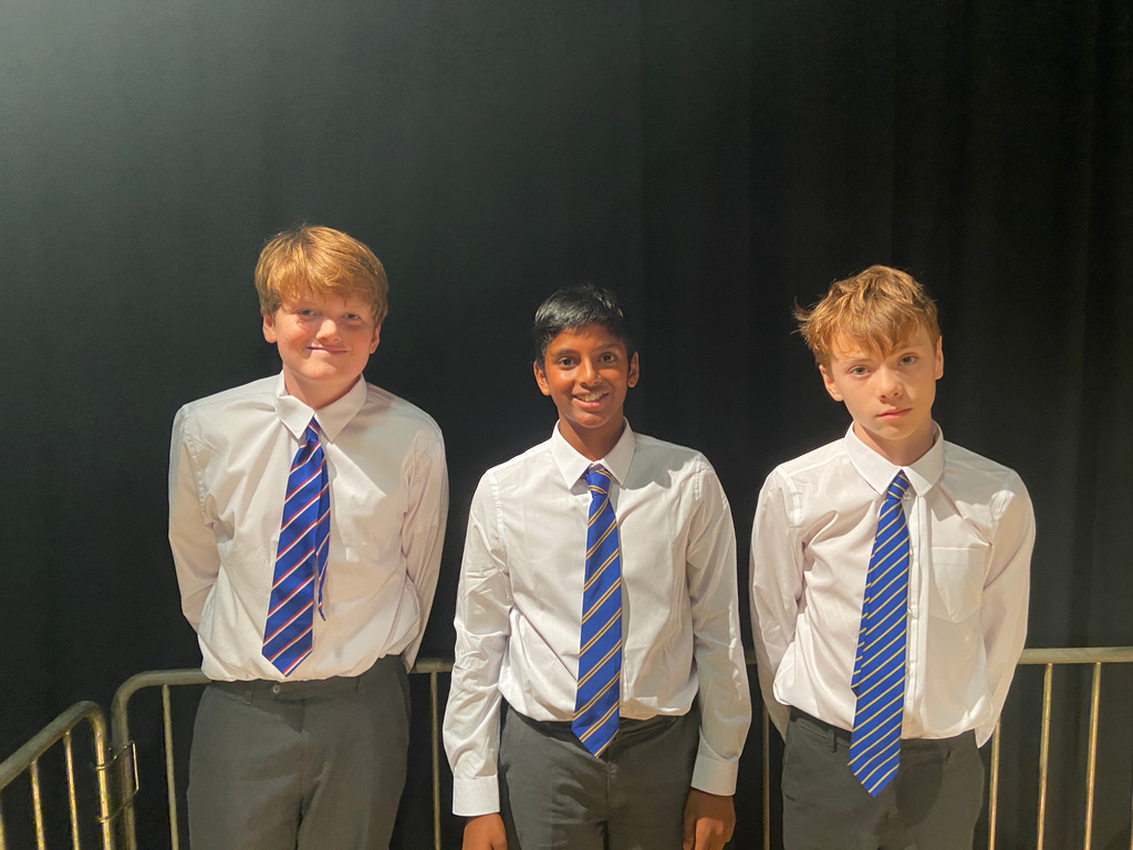 The singing competition finalists, Gilly, Krishan and Ali