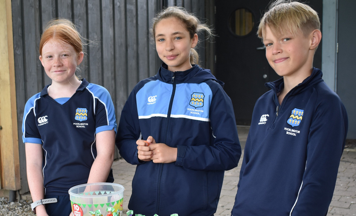 Pupils holding a charity stall during Charity Week (Photo: Pocklington School)