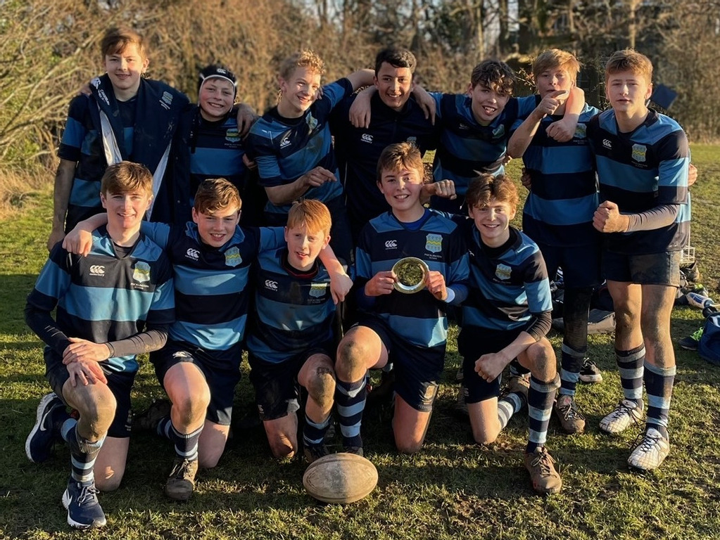 Pocklington School U14 Rugby 7s team, winners of the Charlton 7s Plate Competition
