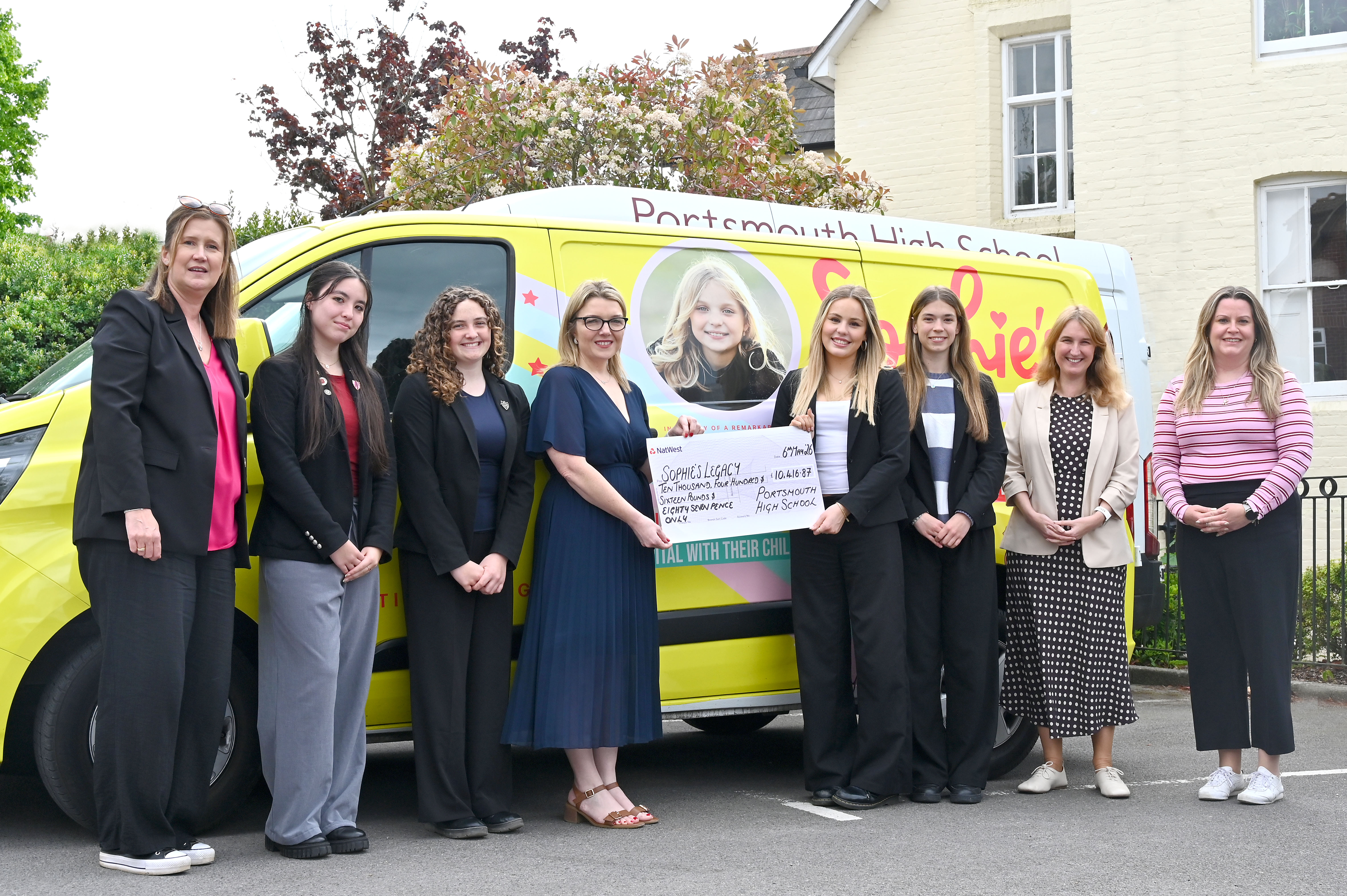 Portsmouth High School’s Head Girl team were delighted to present a cheque for £10,416.87 to Sophie’s Legacy after an extensive year of fundraising