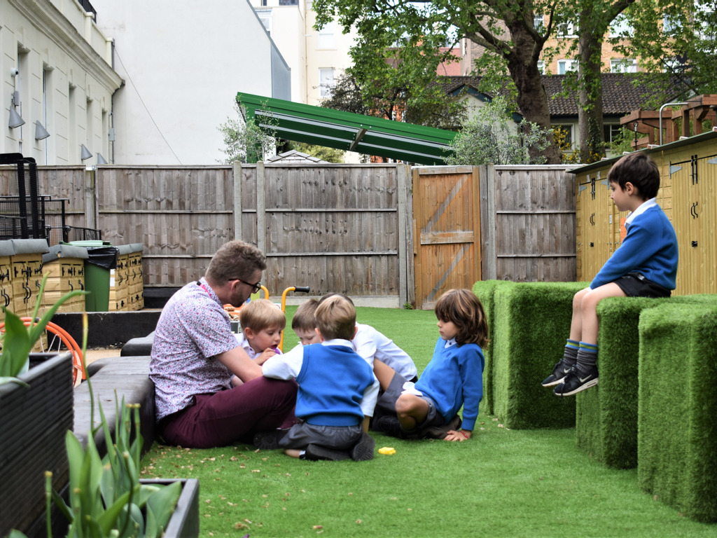 Story time in the garden