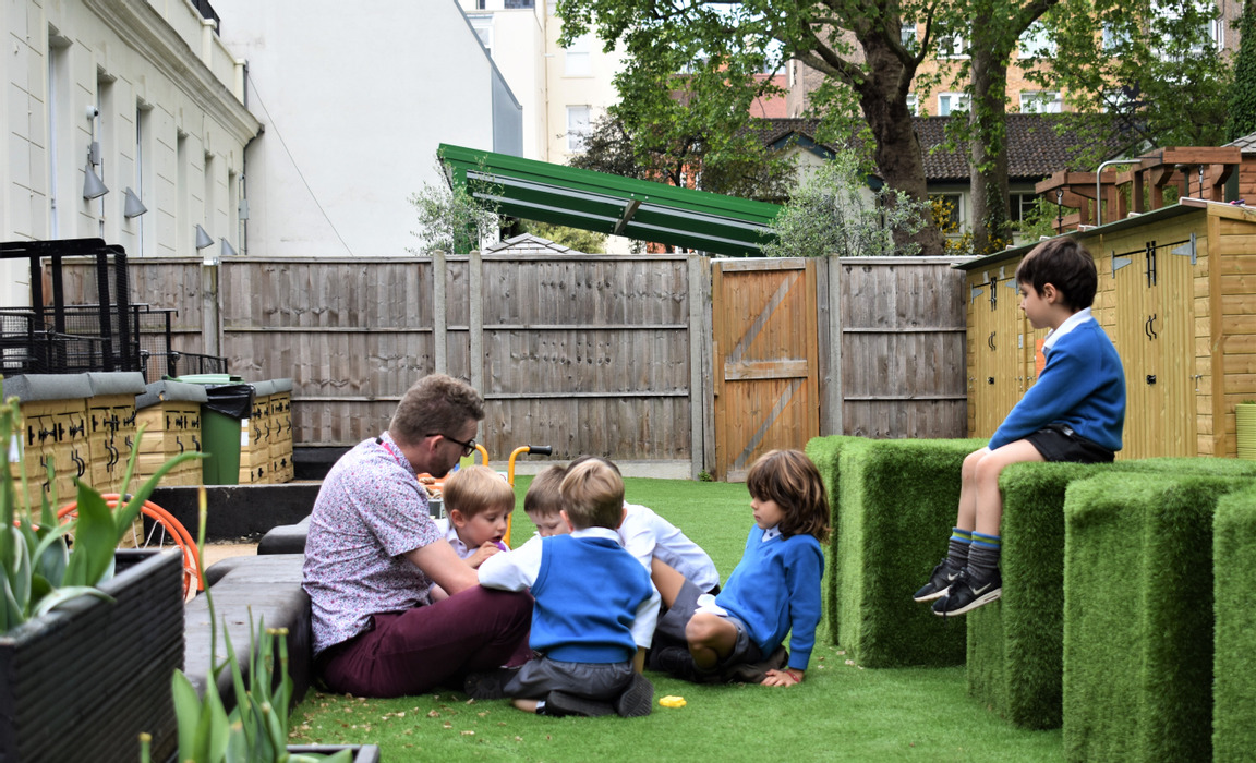 Story time in the garden