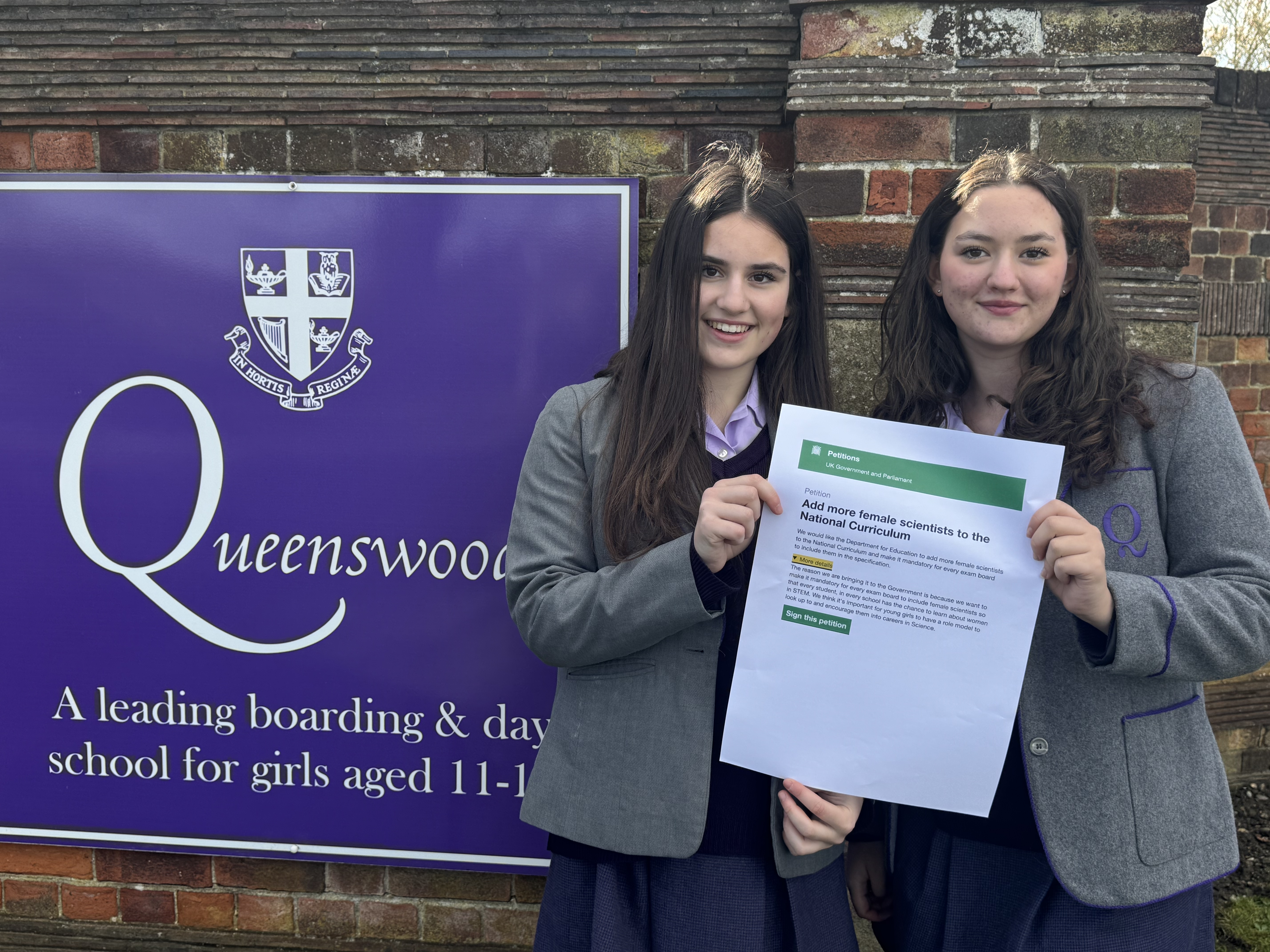 Queenswood Pupils’ Petition to Recognise Women in STEM