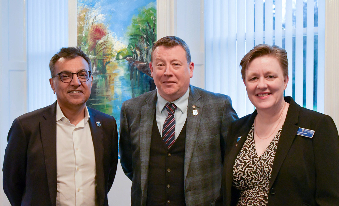 Mr Ali Khan, Mr Matthew Burke and Dr Susan Honeywill (Photo: St Edward's School, Cheltenham)