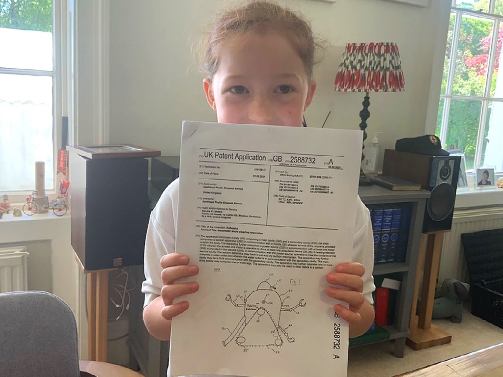 Xanthippe Barnes is believed to be UK's youngest female patent holder