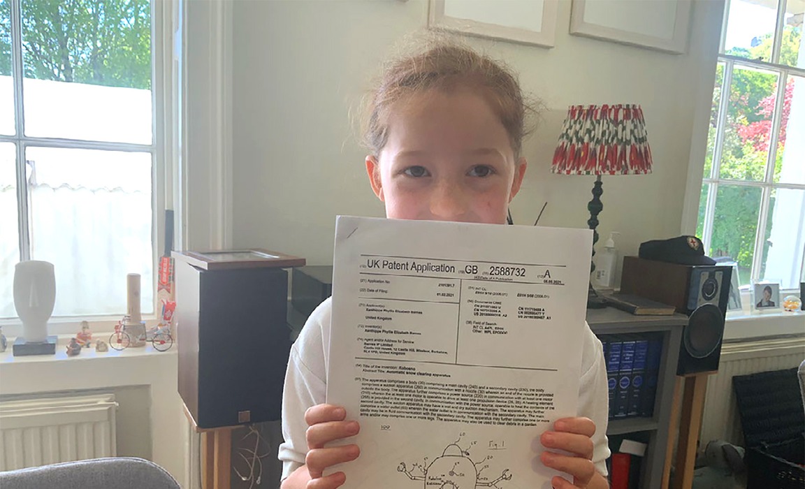 Xanthippe Barnes is believed to be UK's youngest female patent holder