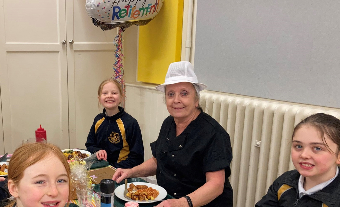 Jackie celebrated her retirement and birthday with the children