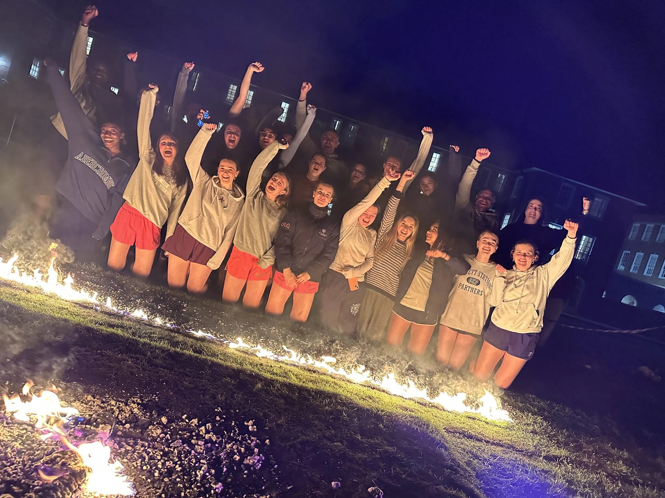 St Swithun’s students walk fire to raise funds for charity