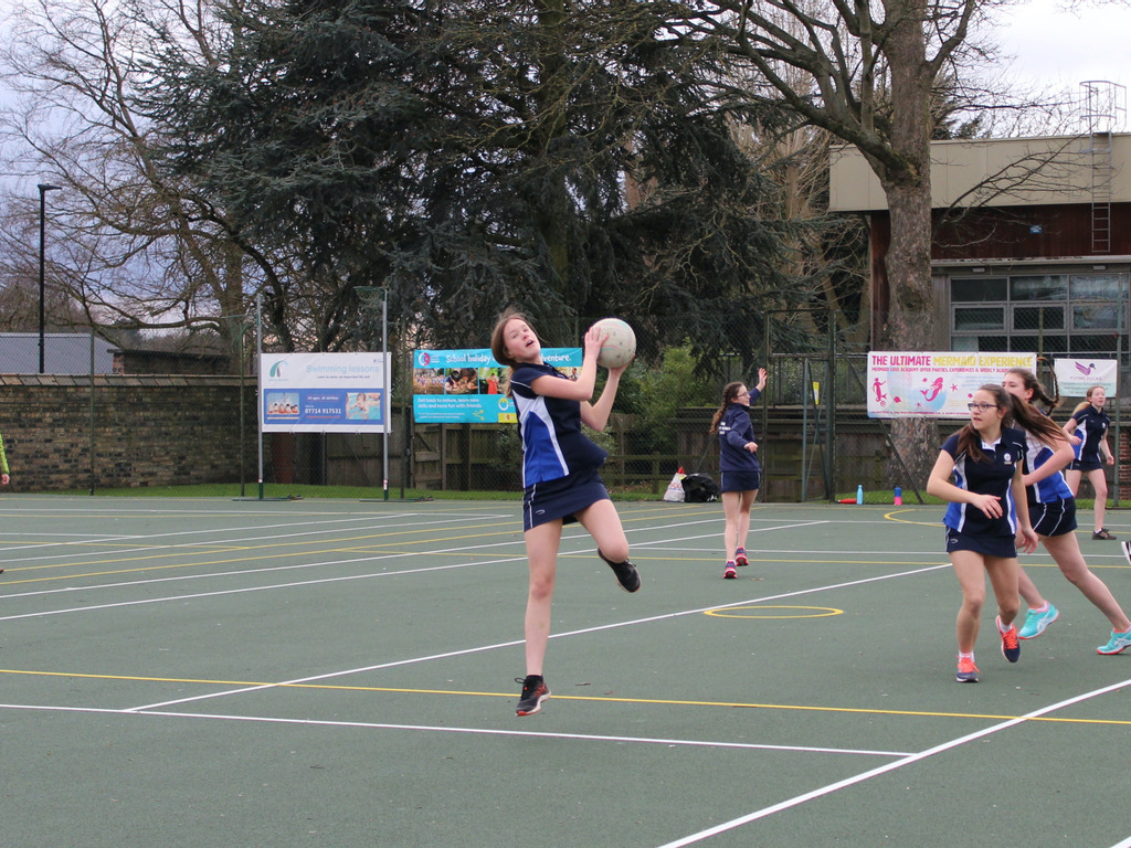Mount girls practising covid-safe Netball drills
