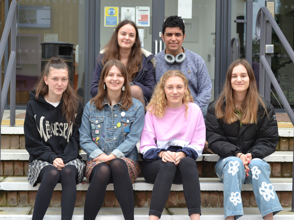 Some of our GCSE students celebrating their grades.